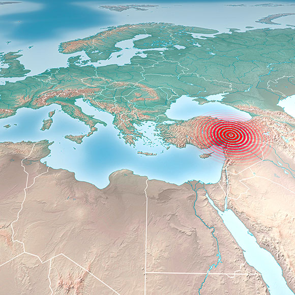 Map showing the location of the earthquake