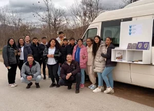 Dragan and a team with the gospel van