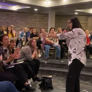 Vesna Puzderlieva speaking at the conference