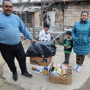 Delivering food parcels in Serbia